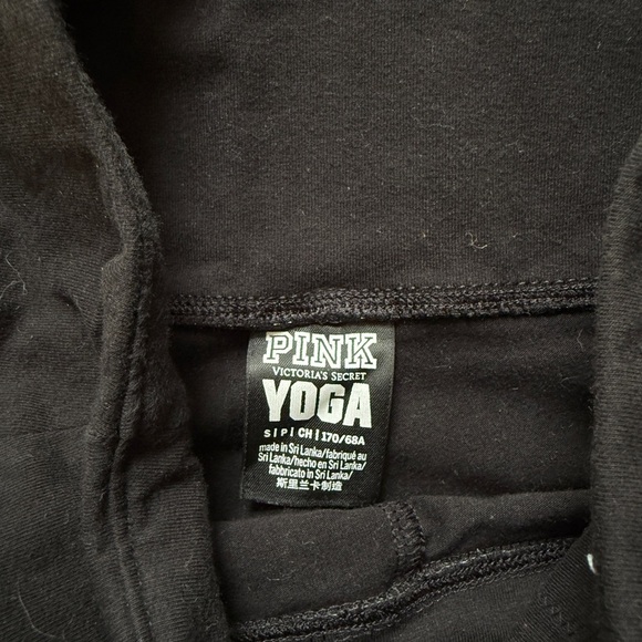 PINK Victoria’s Secret Yoga Leggings Black High Waist Rainbow Stripe Side Panel - Picture 4 of 4